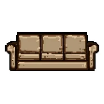 Chaise couch leather pixel art vector illustration Illustrazione stock