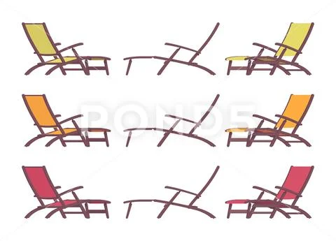 Chaise longue set, summer holiday armchair Stock Illustration