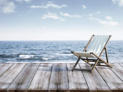 Chaise lounge on berth Illustrazione stock