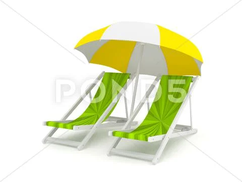 Chaise lounge over white Stock Illustration