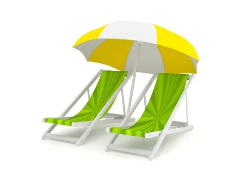 Chaise lounge over white Stock Illustration