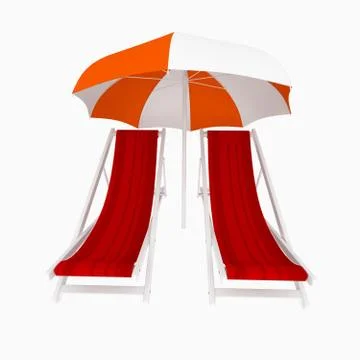 Chaise lounge over white Stock Illustration