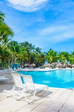 Chaise lounge by the pool Foto stock