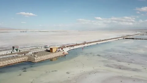 Chaka Salt Lake Train Stock Footage 198517724