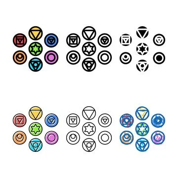 Chakra acupuncture color icon vector minimal Stock Illustration