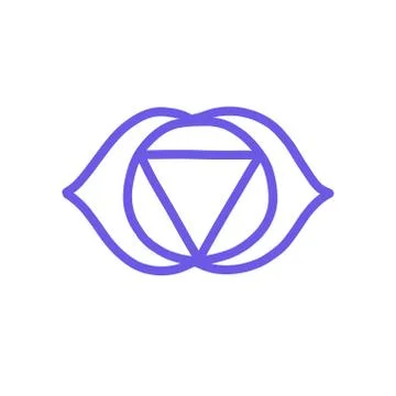 Chakra ajna doodle icon, vector color illustration Stock Illustration