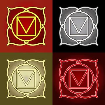 Chakra in Celtic style amulet Muladhara. Illustration Illustrazione stock