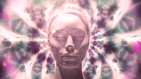 Chakra healing, animation video of om meditation, relaxation and meditation vide Stock Footage 240880114