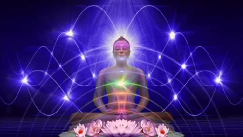 Chakra healing, animation video of om meditation, relaxation and meditation vide Stock Footage 240880124