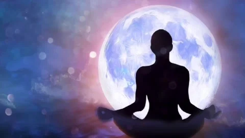 Chakra healing, animation video of om meditation, relaxation and meditation vide Stock Footage 240880135