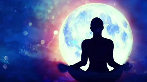 Chakra healing, animation video of om meditation, relaxation and meditation vide Stock Footage 240880136