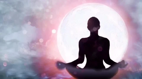 Chakra healing, animation video of om meditation, relaxation and meditation vide Stock Footage 240880140