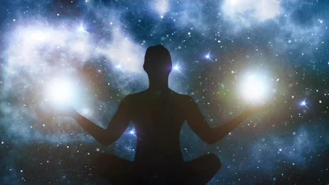 Chakra healing, animation video of om meditation, relaxation and meditation vide Stock Footage 240880143