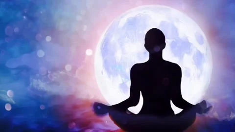Chakra healing, animation video of om meditation, relaxation and meditation vide Stock Footage 240880145