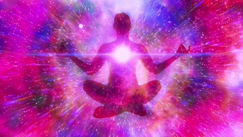 Chakra healing, animation video of om meditation, relaxation and meditation vide Stock Footage 240880161