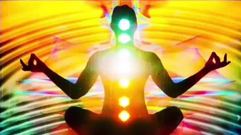Chakra healing, animation video of om meditation, relaxation and meditation vide Stock Footage 240880164