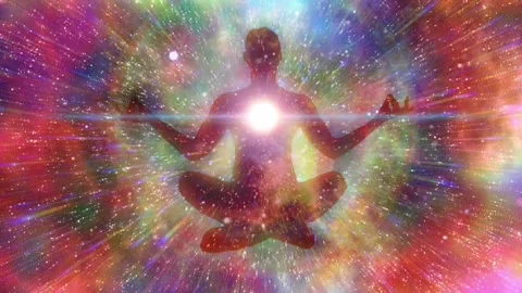 Chakra healing, animation video of om meditation, relaxation and meditation vide Stock Footage 240880170