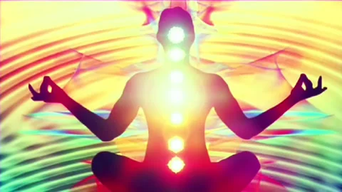 Chakra healing, animation video of om meditation, relaxation and meditation vide Stock Footage 240880182