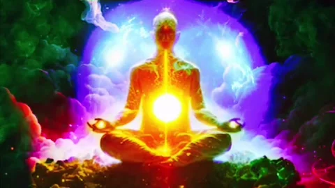 Chakra healing, animation video of om meditation, relaxation and meditation vide Stock Footage 240880224