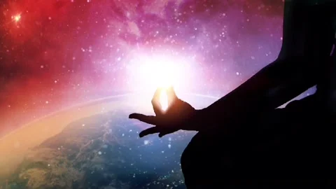 Chakra healing, animation video of om meditation, relaxation and meditation vide Stock Footage 240880242