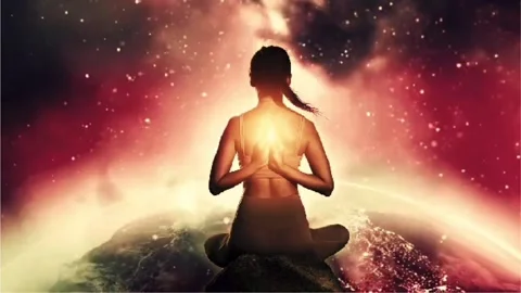 Chakra healing, animation video of om meditation, relaxation and meditation vide Stock Footage 241431004