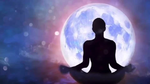 Chakra healing, animation video of om meditation, relaxation and meditation vide Stock Footage 241431088