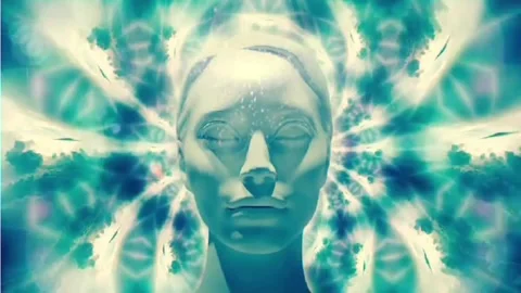 Chakra healing, animation video of om meditation, relaxation and meditation vide Stock Footage 241431224