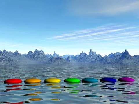 Chakra steps - 3D render Stock Illustration