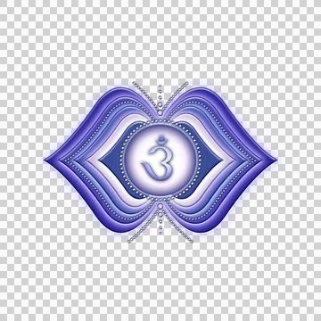 Chakra Symbols, Third Eye Chakra - AJNA Ilustración de archivo