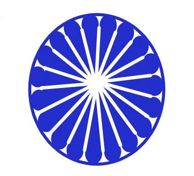 Chakra ,wheel, round shape, with white background. Stock Illustration