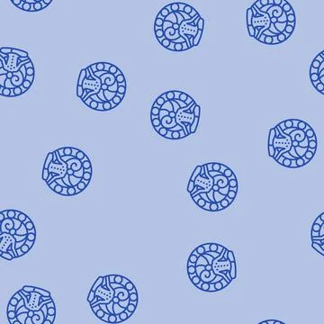Chakras ayurveda line seamless pattern Stock Illustration