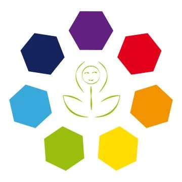 Chakras on white background Stock Illustration