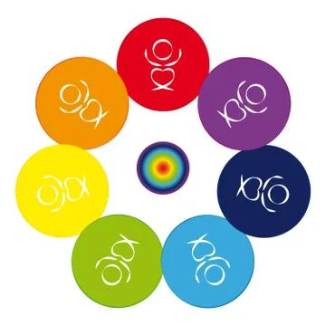 Chakras on white background Stock Illustration