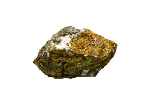 Chalcopyrite on a white background Stock Photos
