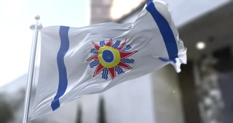 Chaldea-flag-waving-seamless-loop-4k-60fps Stock Footage 331506618