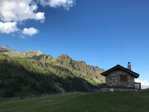 A chalet in Alphs Stock Photos
