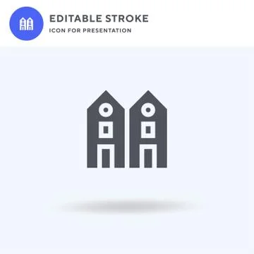 Chalet icon vector, filled flat sign, solid pictogram isolated on white, logo Illustrazione stock