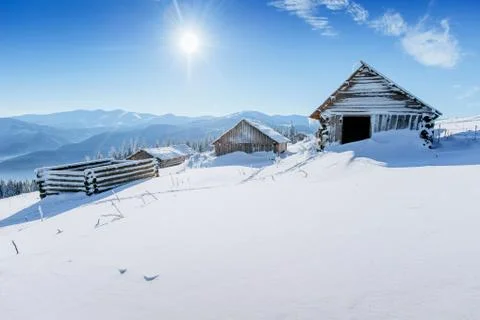 Chalet in the mountains Stock Photos