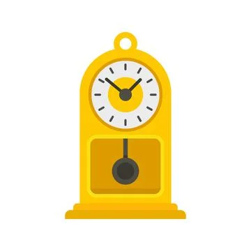 Chalet pendulum clock icon flat isolated vector Stock Illustration