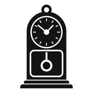 Chalet pendulum clock icon, simple style Stock Illustration