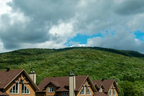 Chalets on the Mount Sutton Foto stock