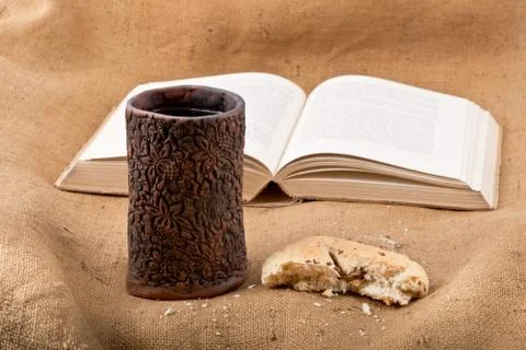 Chalice and bread Stock Photos