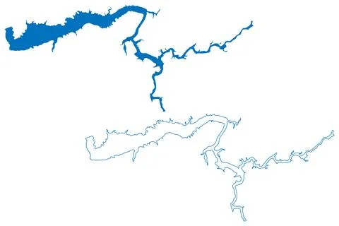 Chalillo Lake (Belize) map vector illustration, scribble sketch Chalillo Dam  Stock Illustration