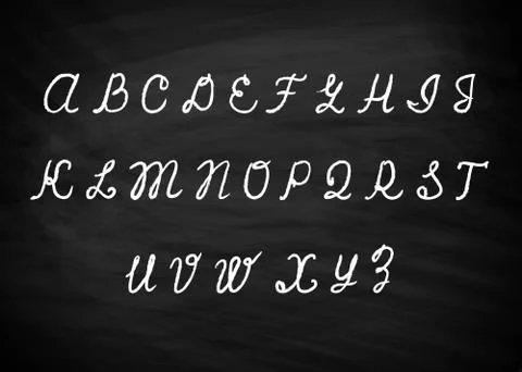 Chalk alphabet on blackboard vector Stock Illustration
