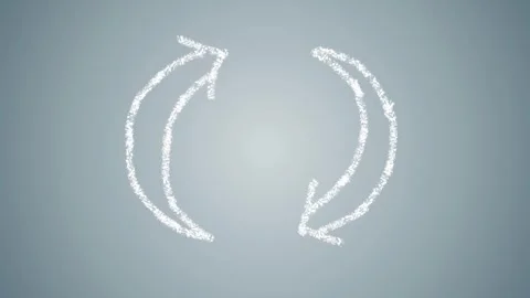 Chalk arrows rotating in a circular motion on gray background Stock Footage 322143764