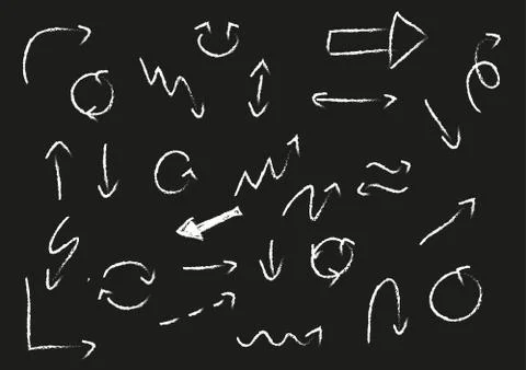 Chalk arrows set Stock Illustration