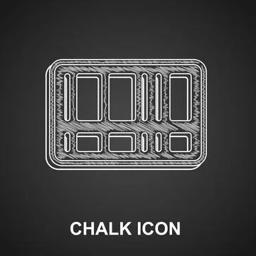 Chalk Barcode icon isolated on black background. Vector Stock Illustration