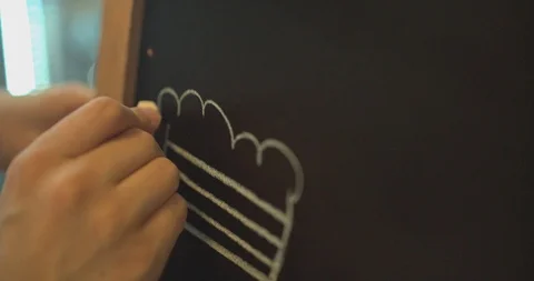 Chalk on the blackboadr cake 動画素材 99118618