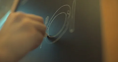 Chalk on the blackboadr dish 動画素材 99118644