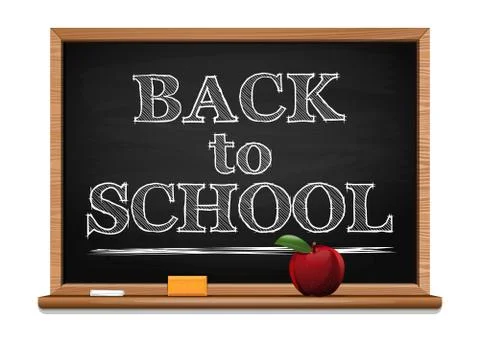 Chalk on a blackboard. Back to school Stock Illustration